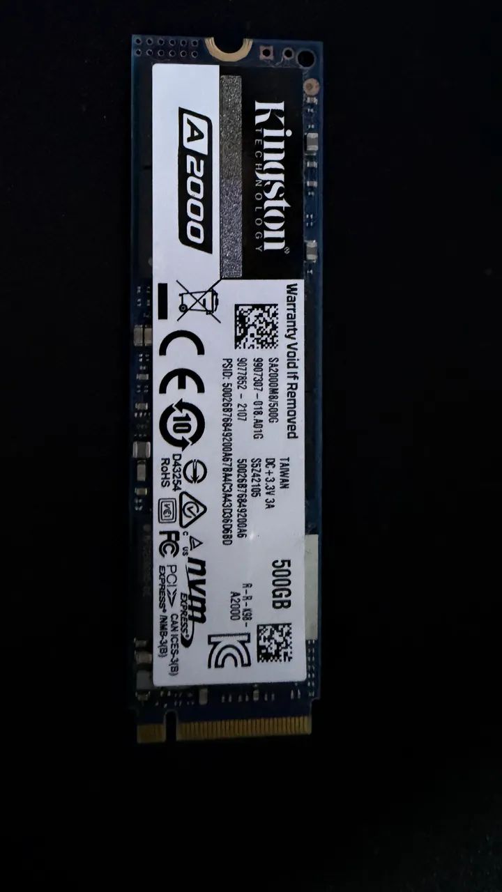 SSD NVME 500 gigas