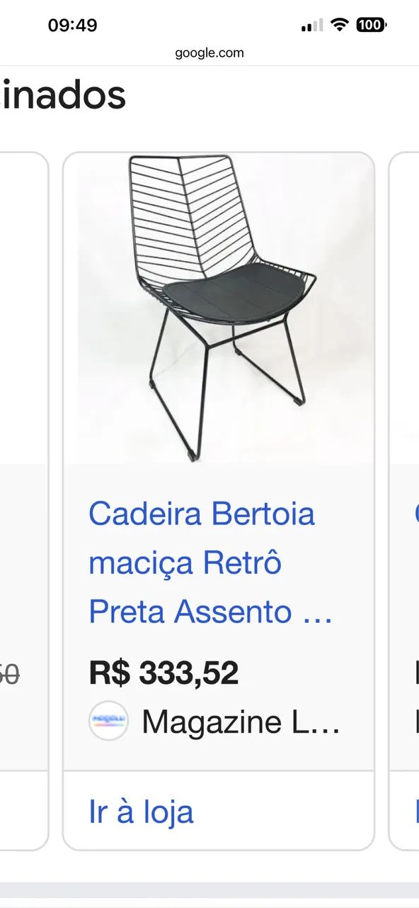 Cadeira Luxo Bertoia ferro 