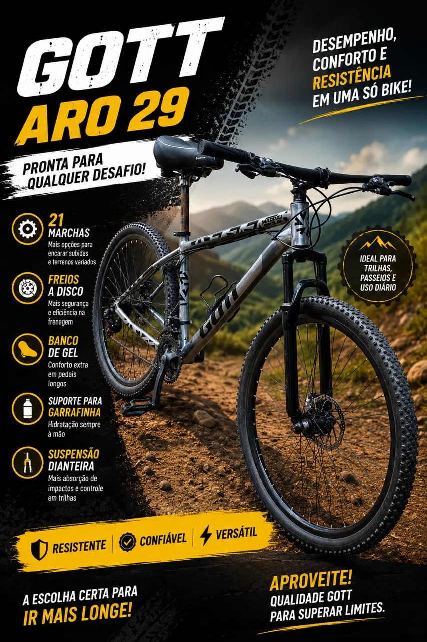 Bike GOTT aro 29 cinza 