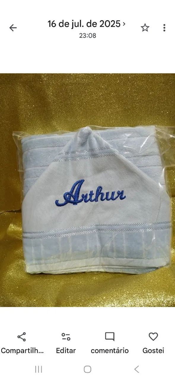 Toalha bordada personalizada 