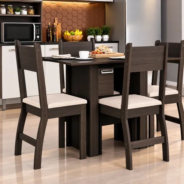 Mesa para cozinha 4 cadeiras Maia