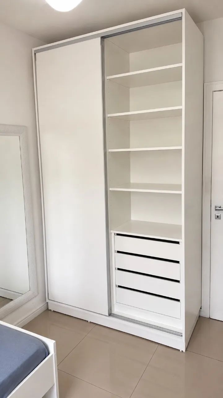Armário guarda roupa para dormitório em MDF Branco - Foto 3