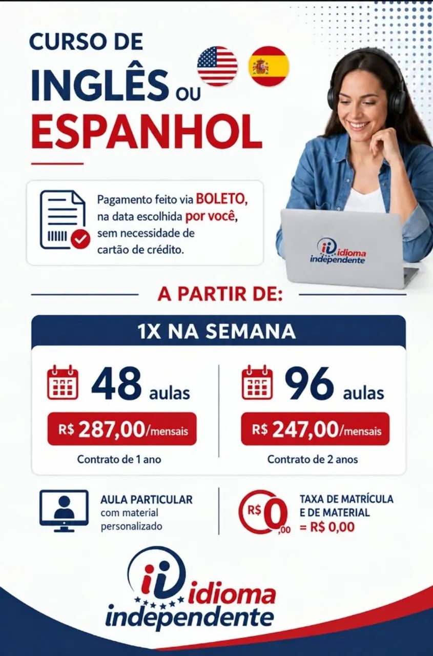 Aulas de Inglês ON LINE 