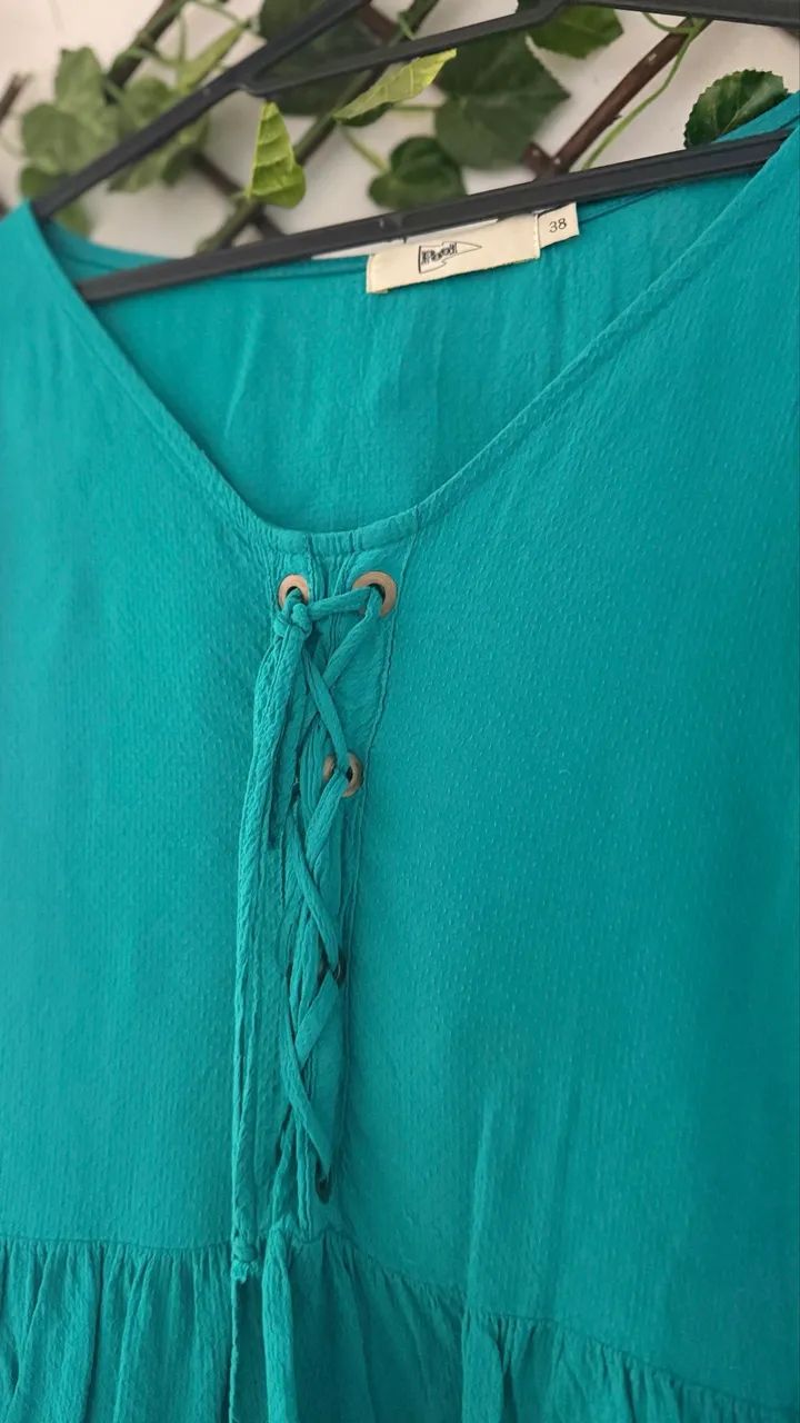 Blusa feminina verde turquesa - Foto 2