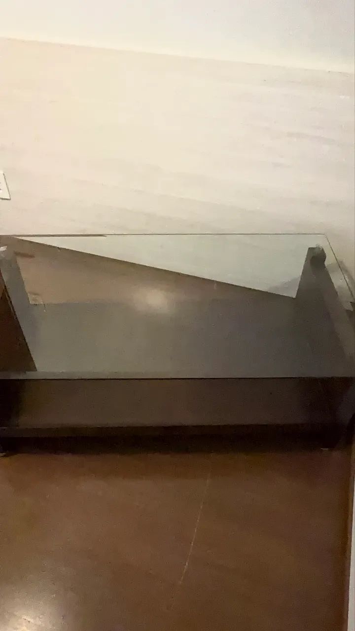 Mesa de Centro Retangular Mogno Maciço e Vidro 1,10m - Foto 5