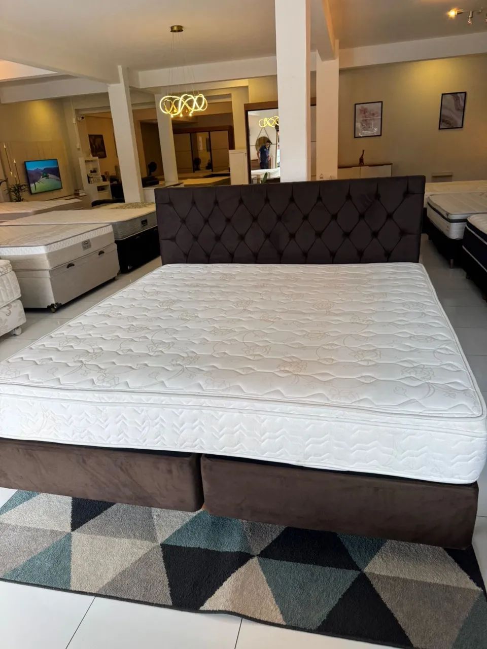 Cama box KING COM COLCHÃO E CABECEIRA MAXFLEX - Entrego!  - Foto 2