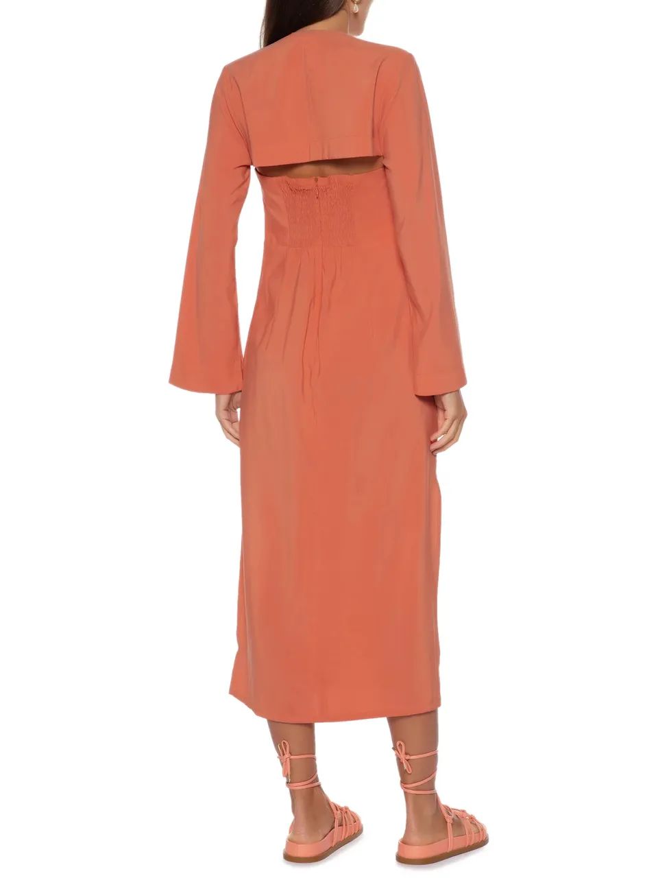 Vestido Casaquinho Sofie Laranja La Chocolê - Foto 3