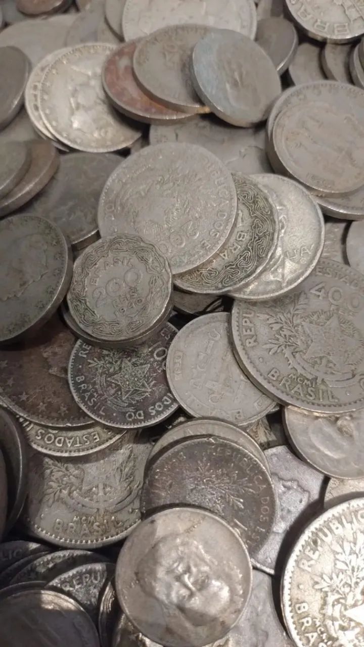 1kg moedas antigas de réis cuproniquel para coleção numismatica