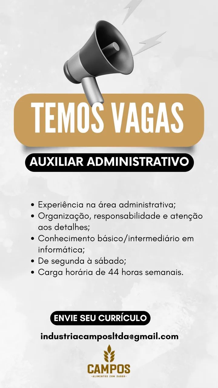 Vaga de auxiliar administrativo 