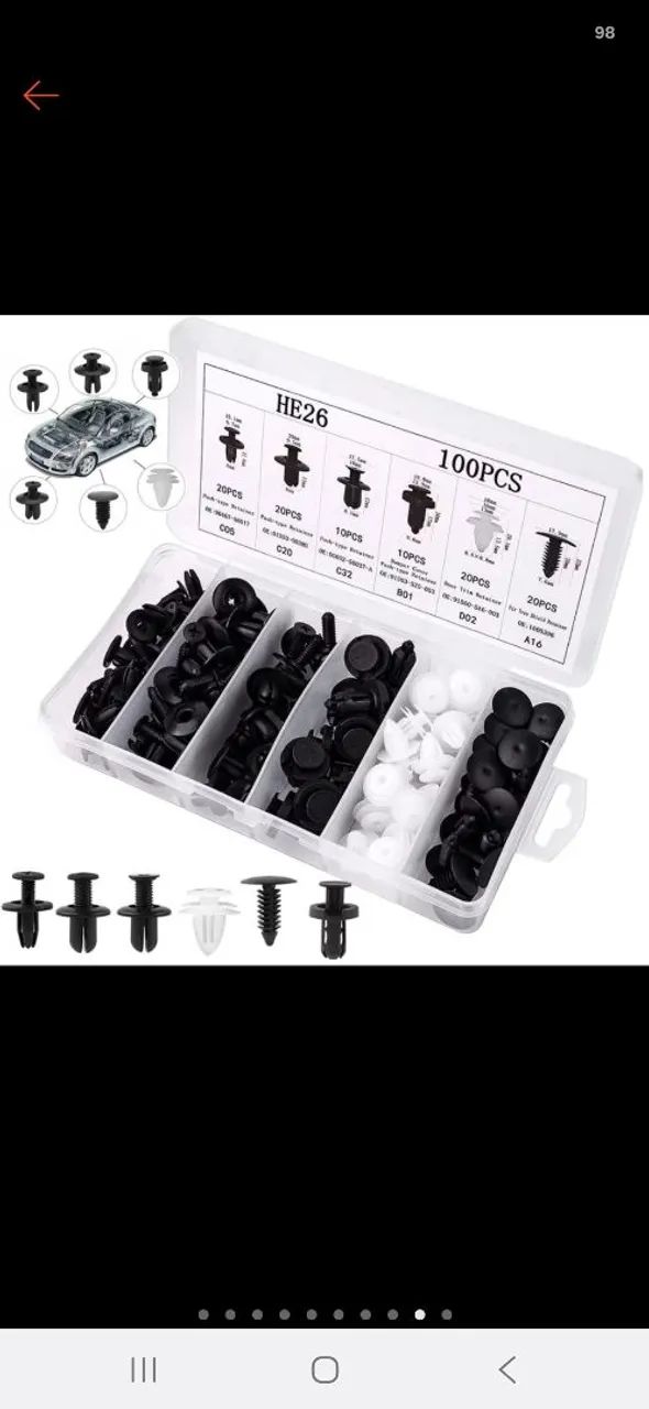 Fixadores presilha em plástico para carro/moto