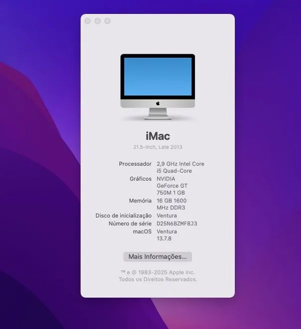 ¡Mac 21.5 polegadas, Late 2013, MacOS Ventura - Foto 2