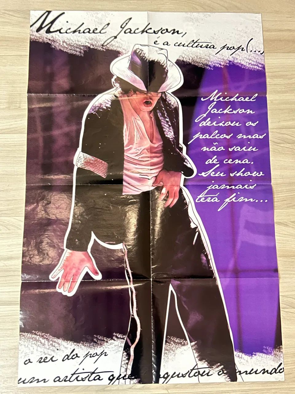 Pôster Michael Jackson Original 80x55 cm - Frase em Português