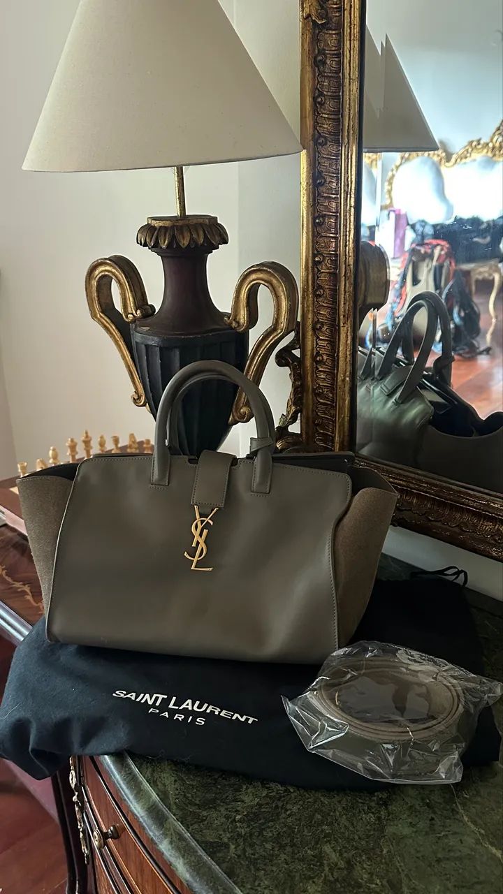Bolsa YSL Downtown Cabas cinza