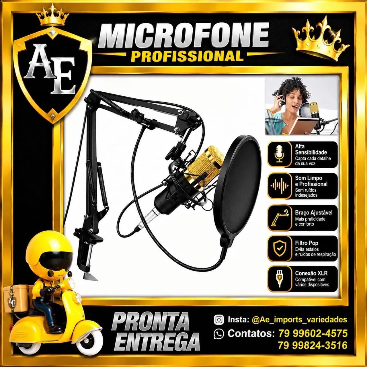 Microfone condensador profissional 