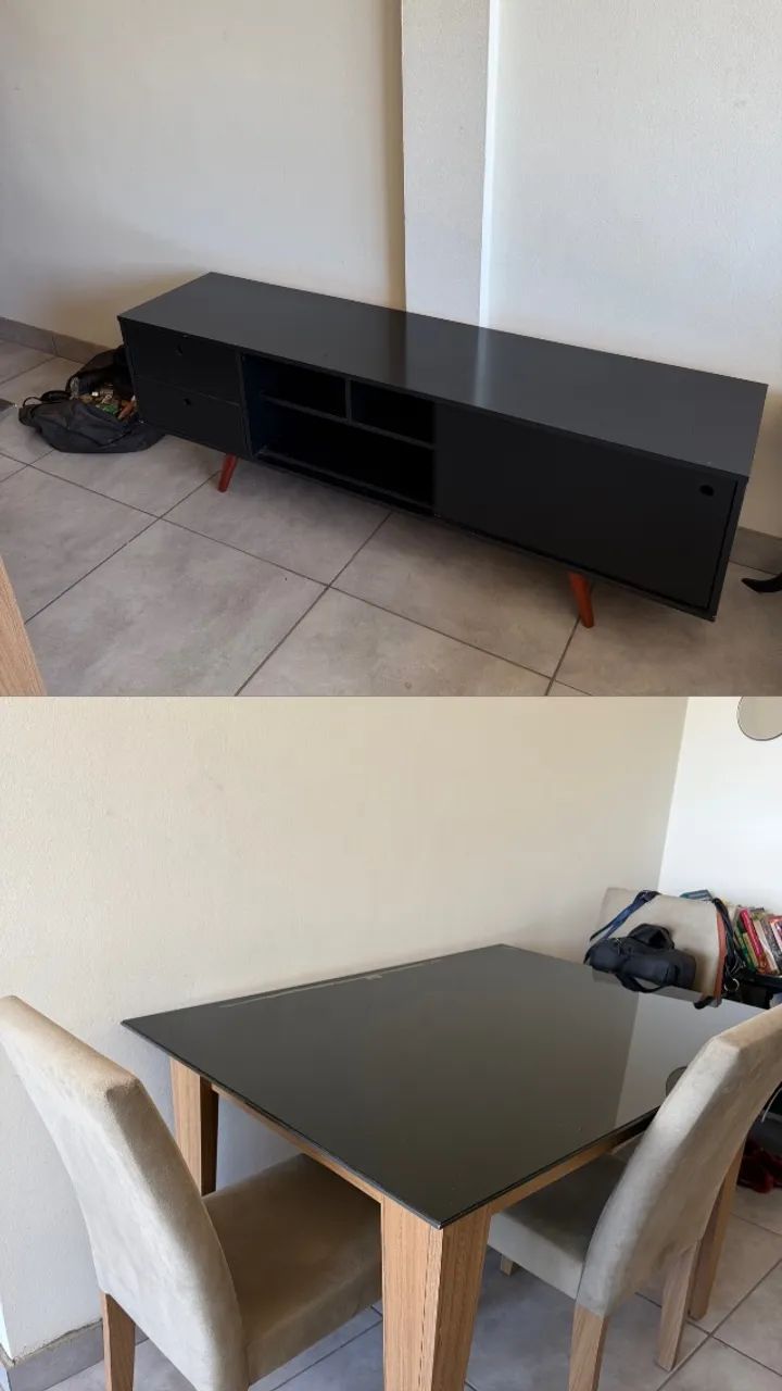Mesa de jantar 4 cadeiras e 1 hack de televisão  - Foto 2
