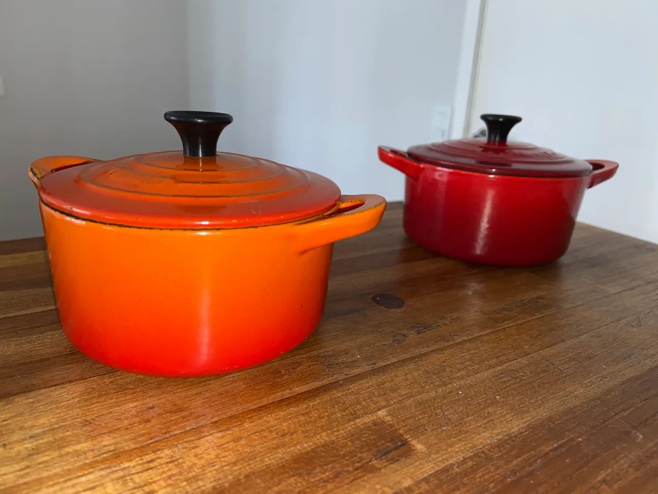 2 Cocottes Le Creuset Originais em Ferro Fundido - Vermelha e