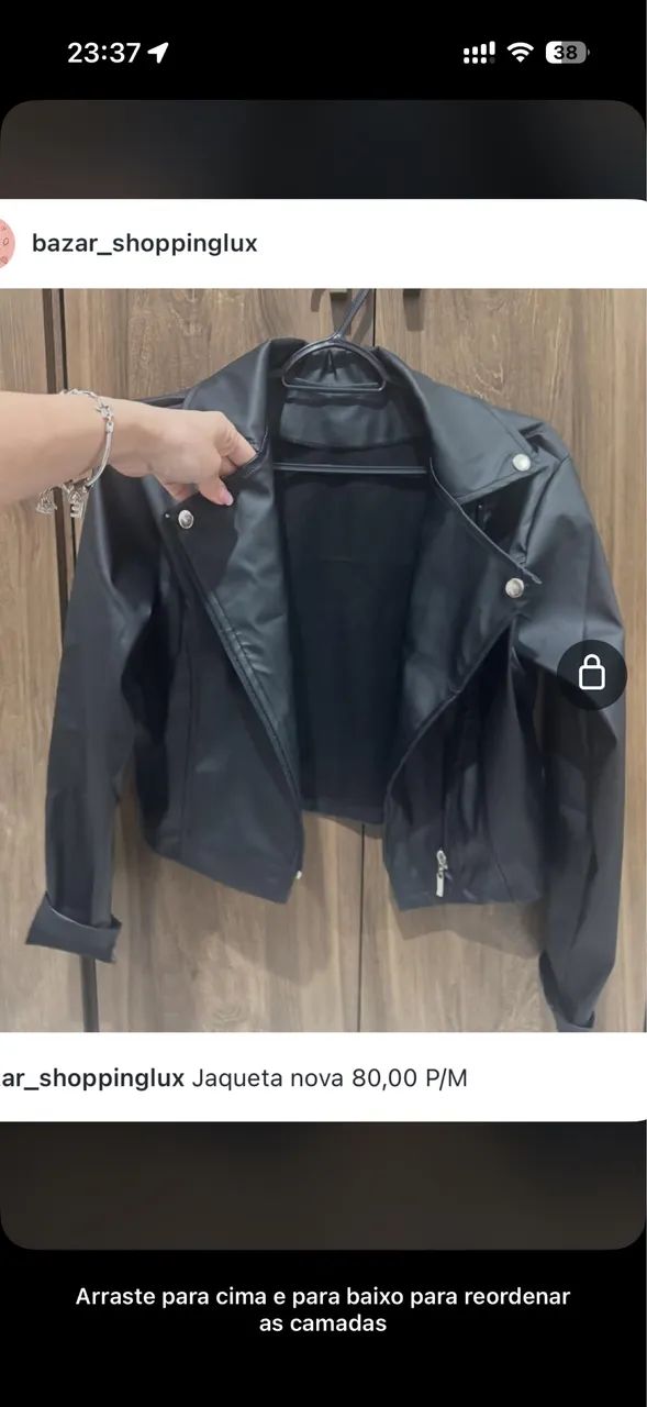 Jaqueta preta nova P 80,00