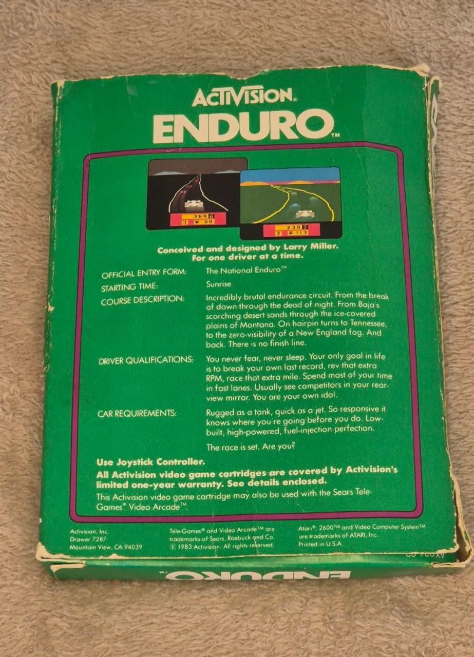 Jogo Enduro na caixa - Atari 2600 - Foto 2