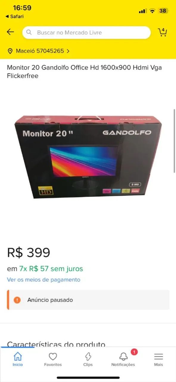 Monitor 20 polegadas. - Foto 2