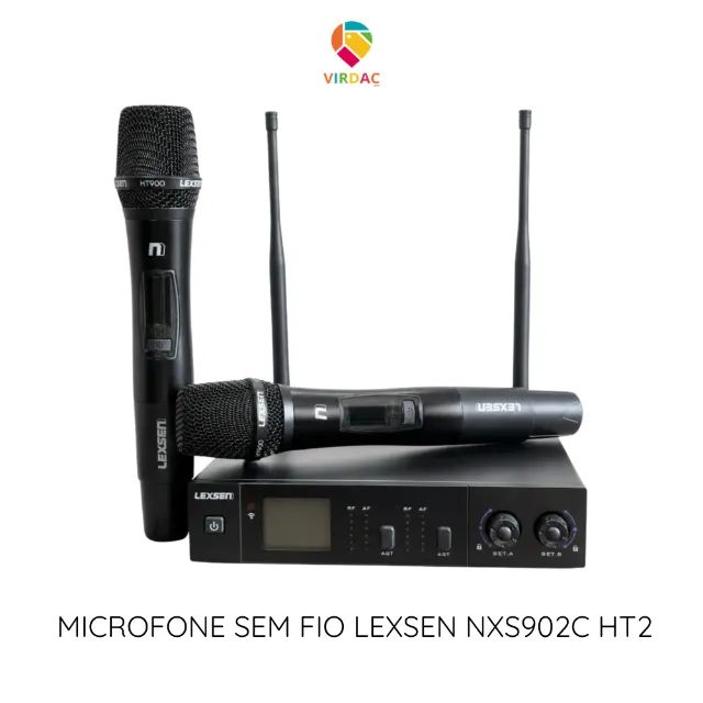 Microfone Sem Fio Lexsen Nxs902c Ht2 Duplo