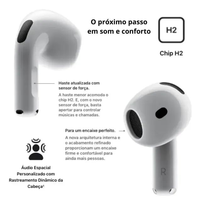Apple AirPods 4 com Cancelamento Ativo de Ruído ANC - Fones de