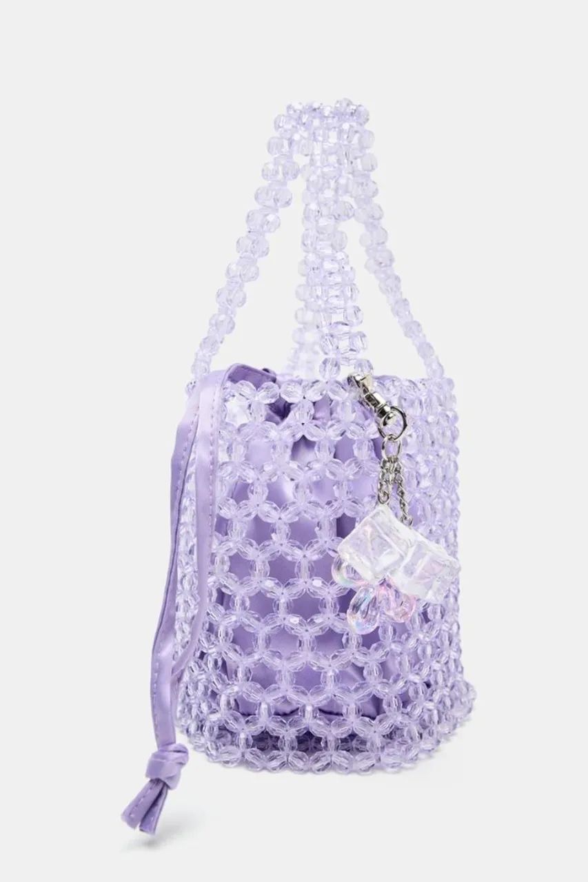 Bolsa de contas lilás - Foto 2