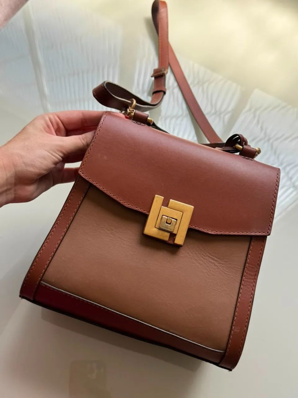 Bolsa couro luz da lua 