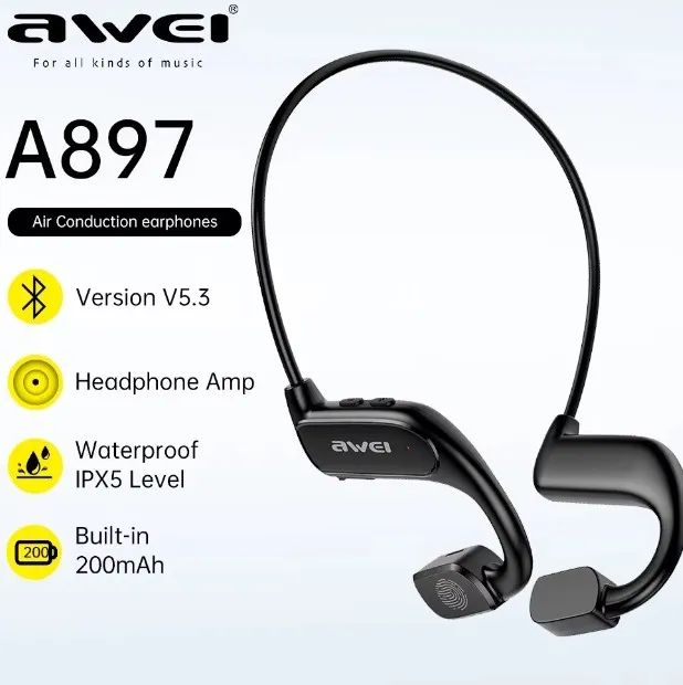 Fone Bluetooth AWEI A897BL Condução Ar Headset