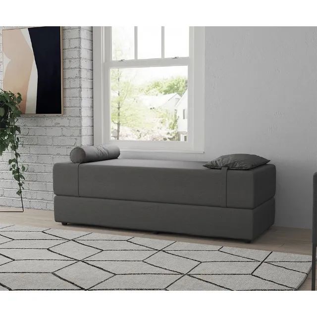 Sofá-Cama Casal 3 Lugares Linho Cinza