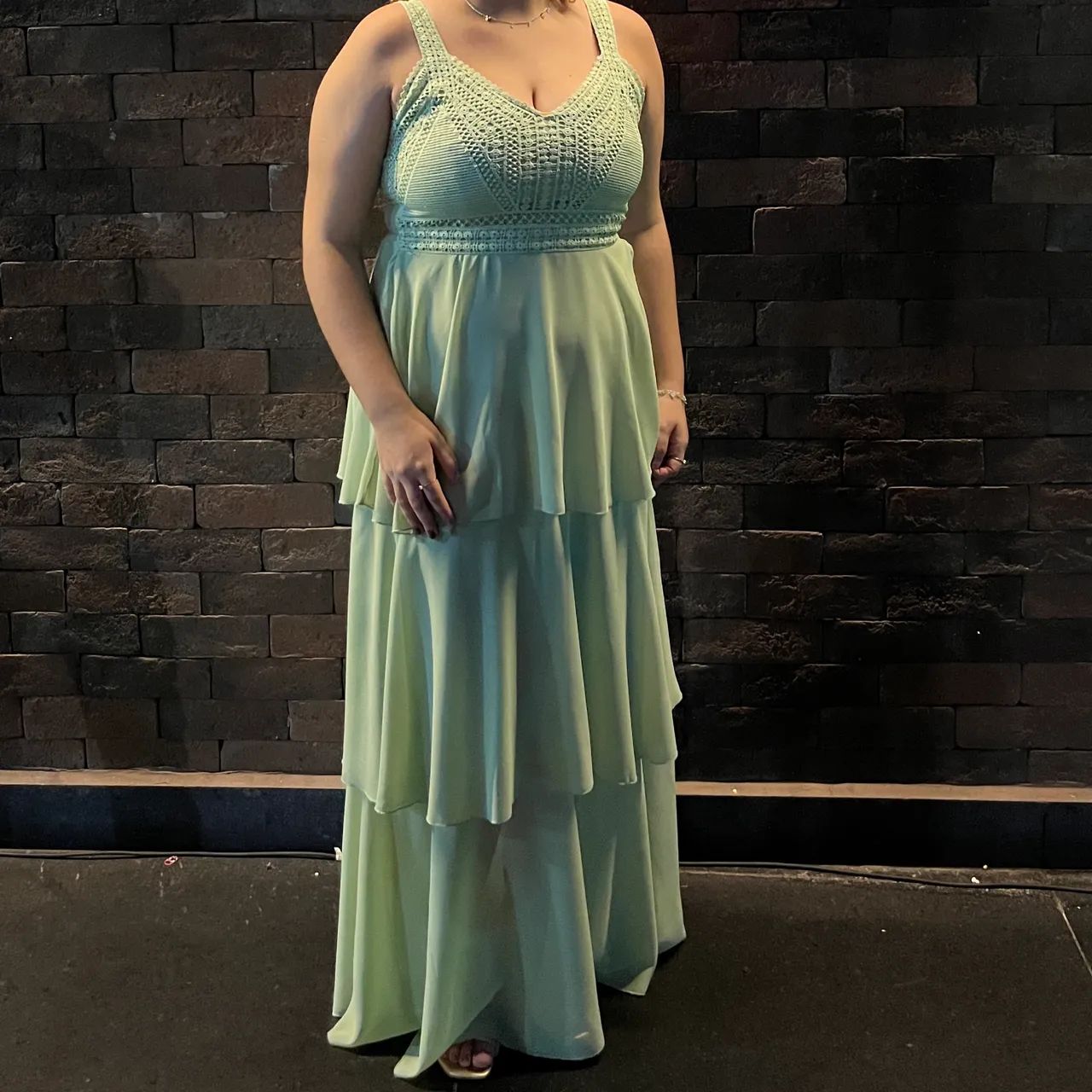 Vestido Longo Verde Menta - Elegante e Confortável (Tam. 44)