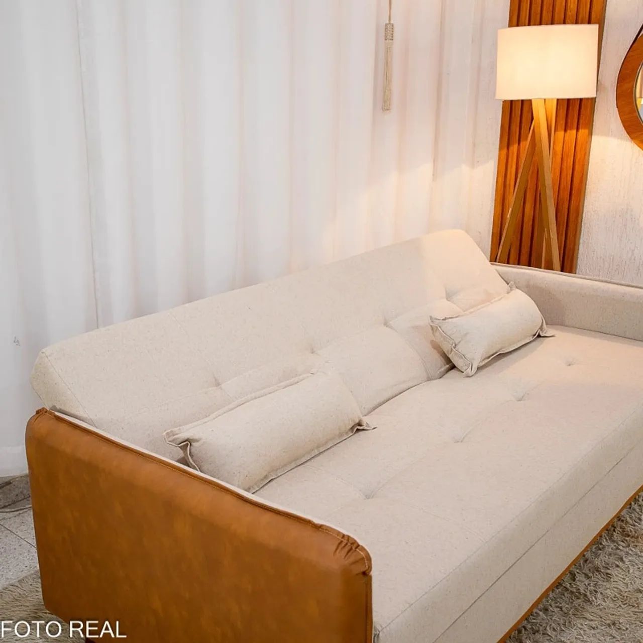 Sofá Cama Baú Linho Design Moderno rf7 - Foto 2