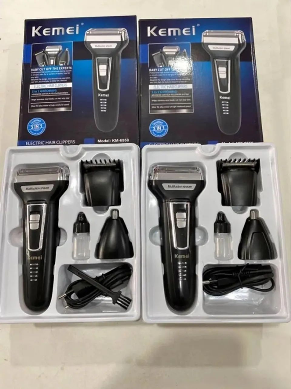 Maquina De Barbear e Aparador Pelos Elétrico 3 Em 1