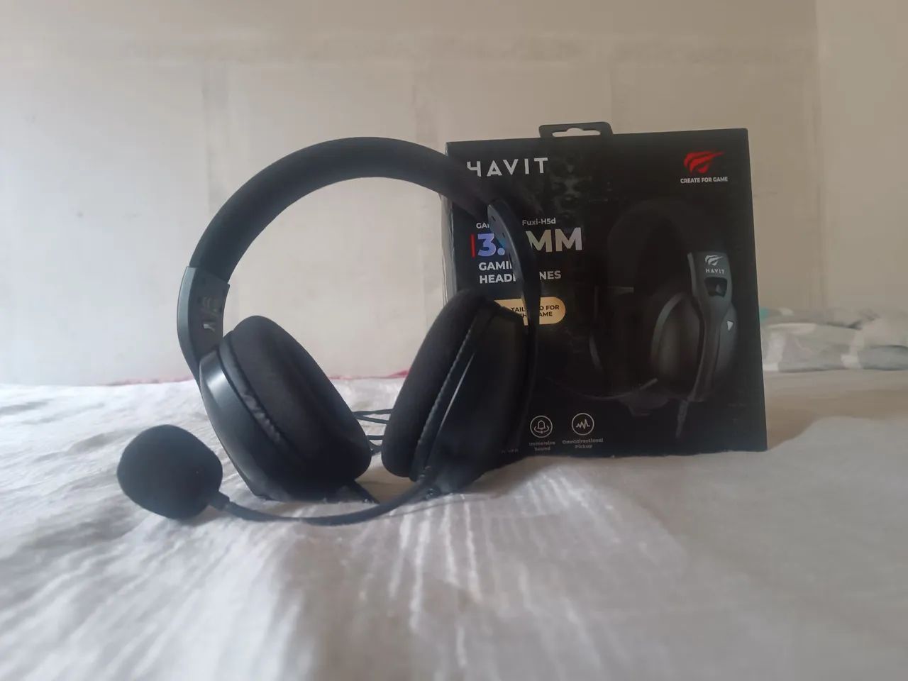 HEADSET GAMER HAVIT, COM MICROFONE, NOVO.