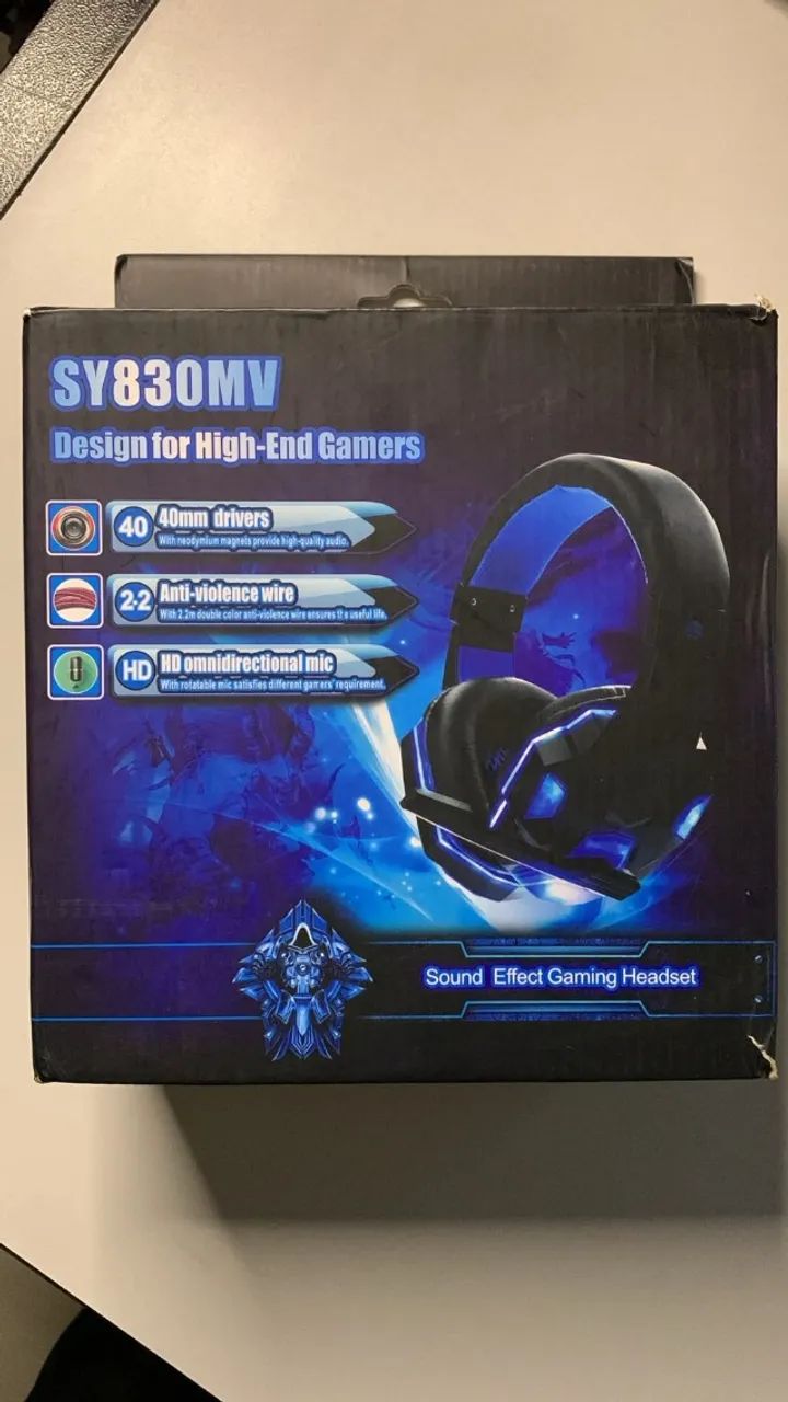 Headset Gamer SY830MV com LED azul - Foto 2