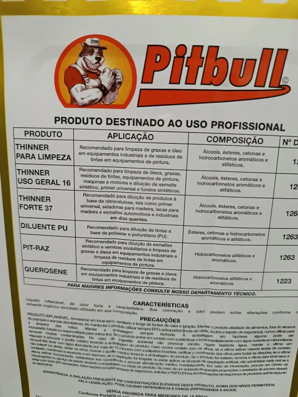 Aguarrás diluente Pitbull 5 litros  - Foto 2