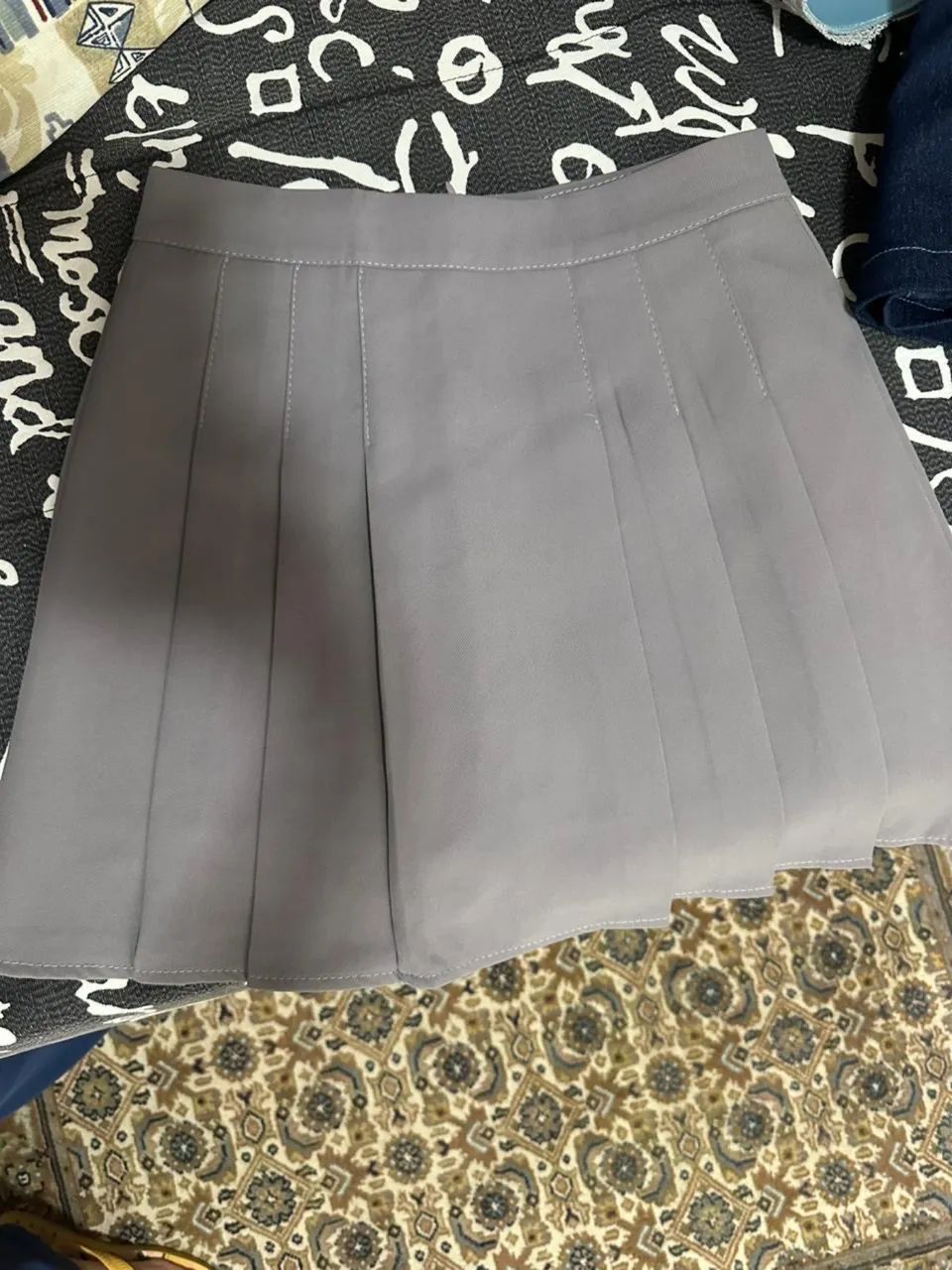 Saia de sarja cinza TAM M 