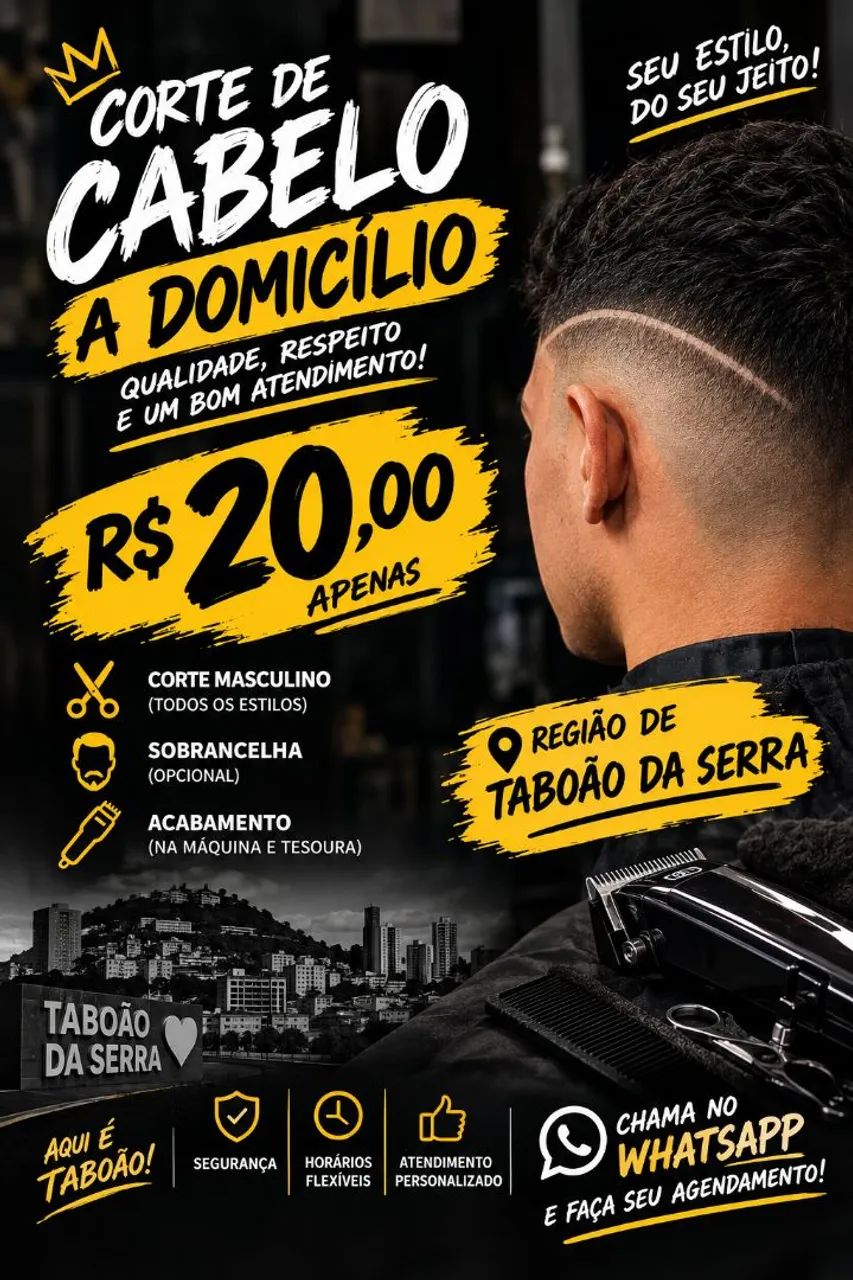 CORTE MASCULINO A DOMICÍLIO 
