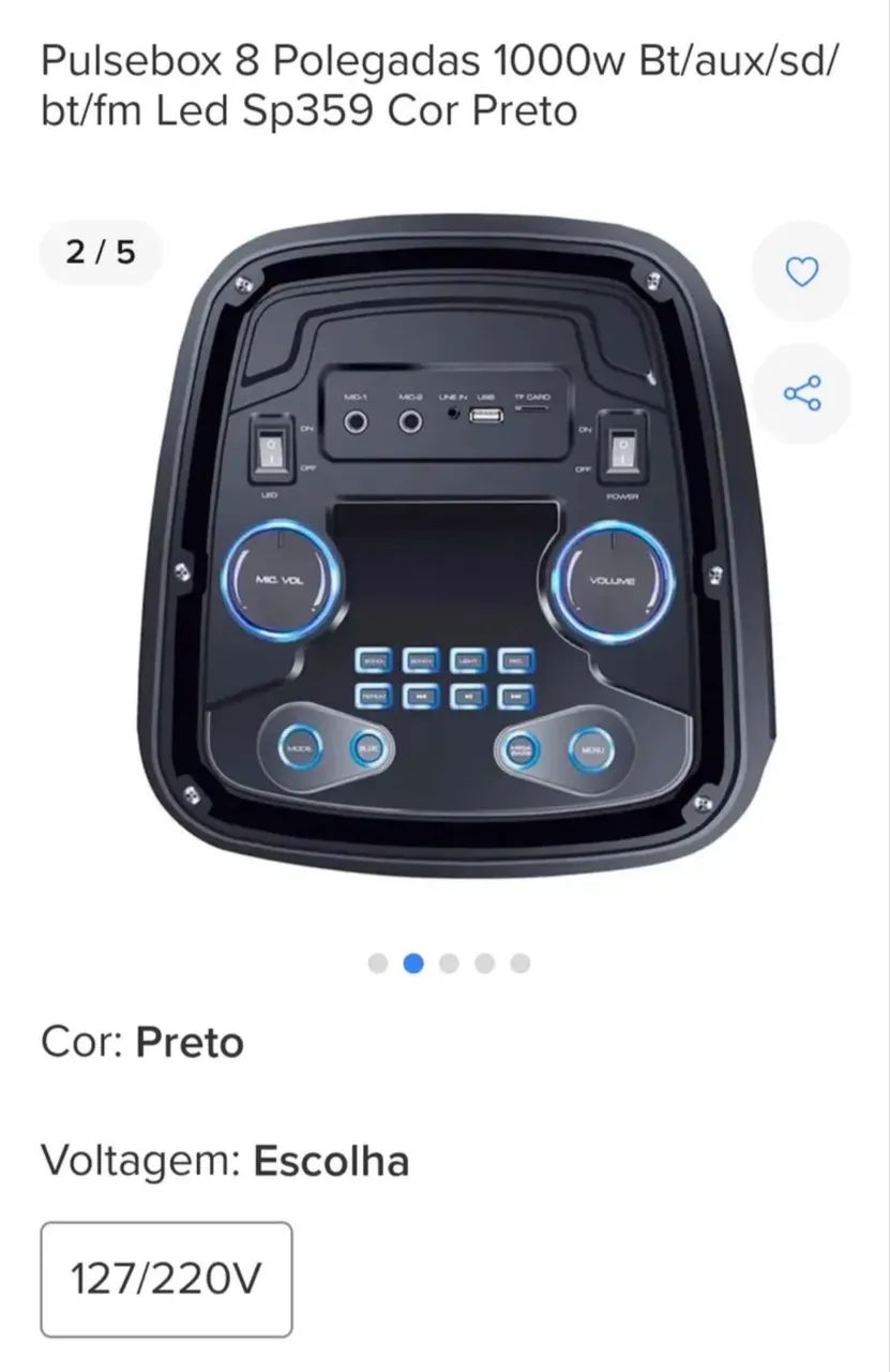 ? CAIXA DE SOM PULSEBOX - 1000W | BLUETOOTH | KARAOKÊ
