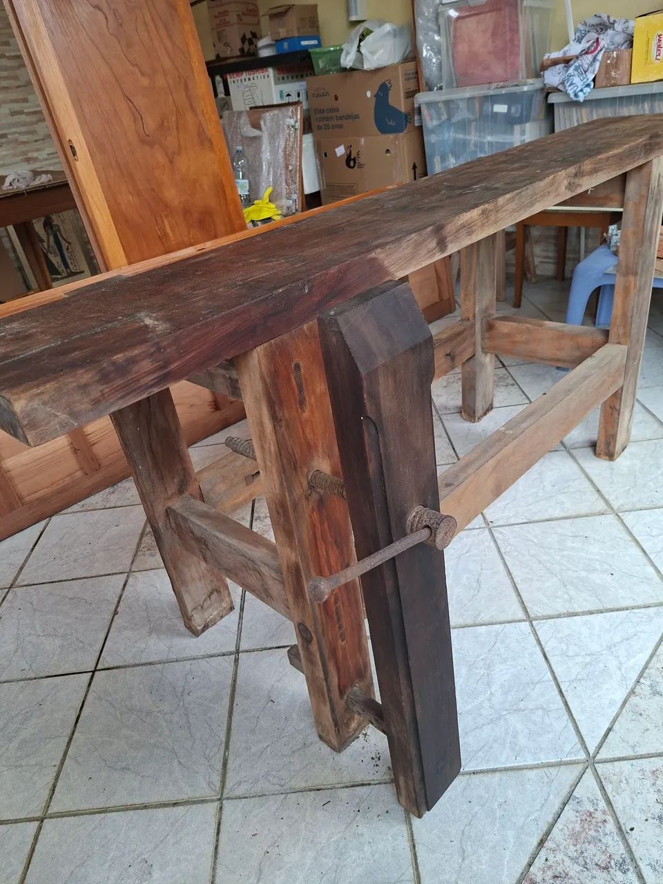 Mini bancada de marceneiro em peroba - Foto 3
