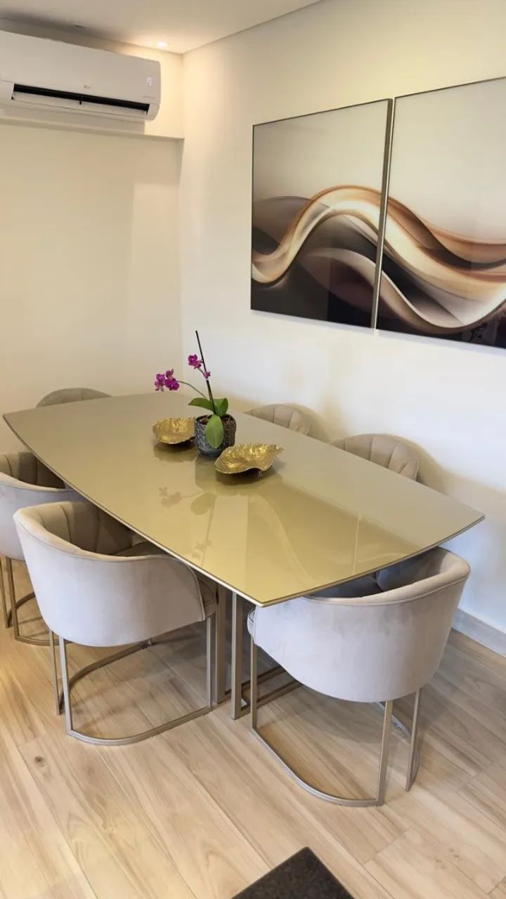 Cadeiras Beverly ChampagneTecido Suede Bege  - Foto 4