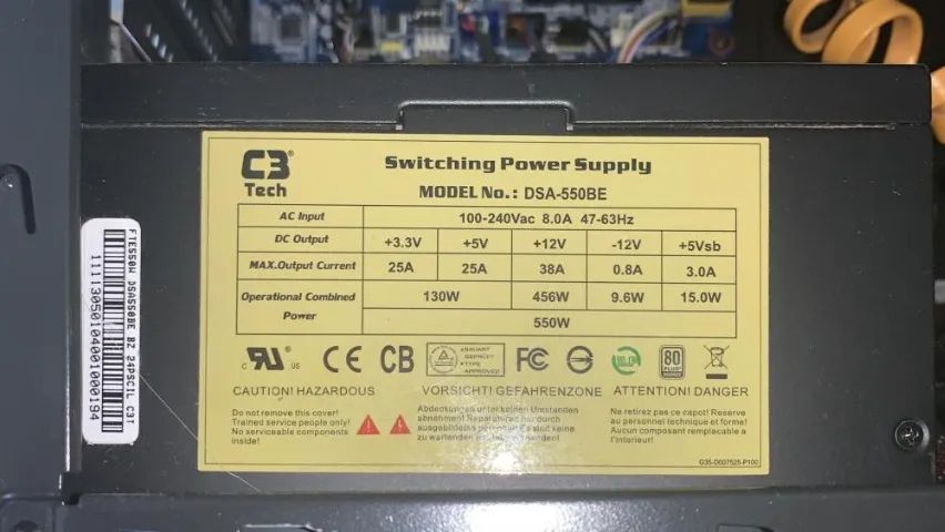 Fonte Atx 550w C3Tech