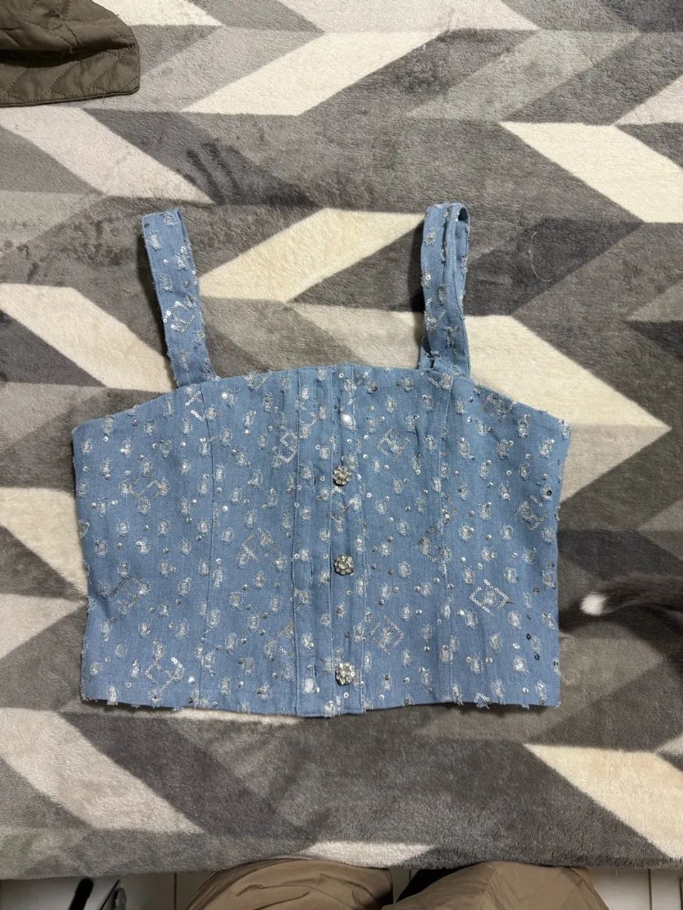 Conjunto jeans com brilho - Foto 2