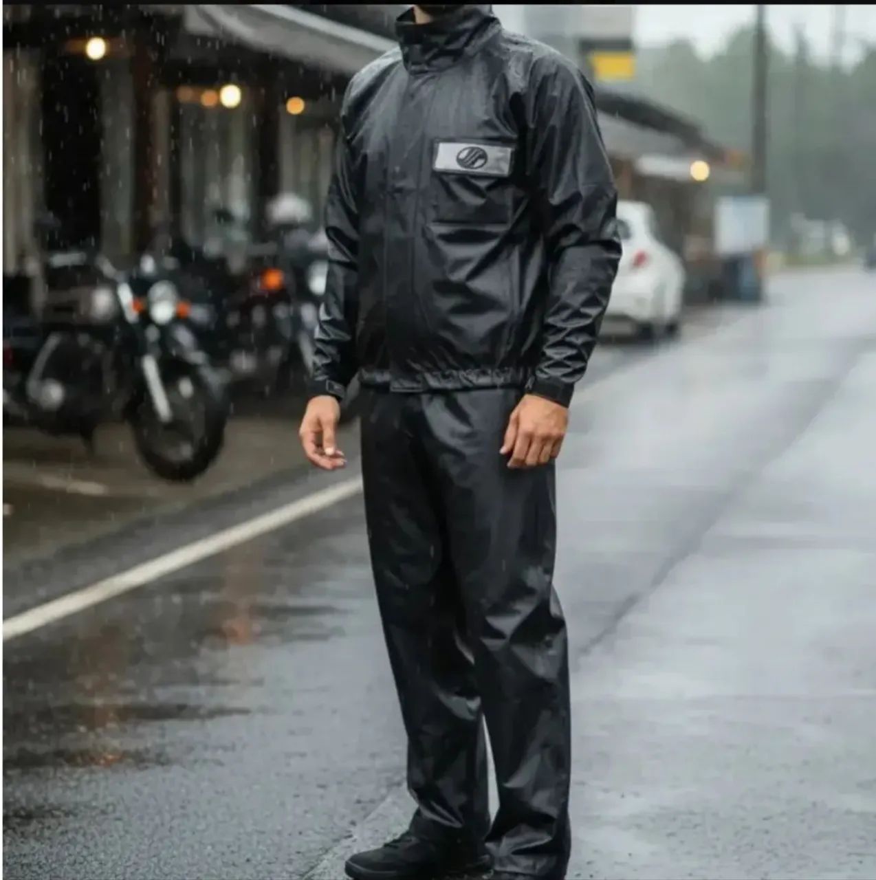 Capa de chuva alba emborrachada  - Foto 2