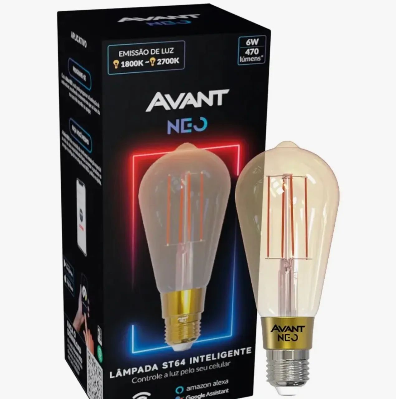 04 Lâmpada Led St64 Inteligente Smart Wifi - Foto 3