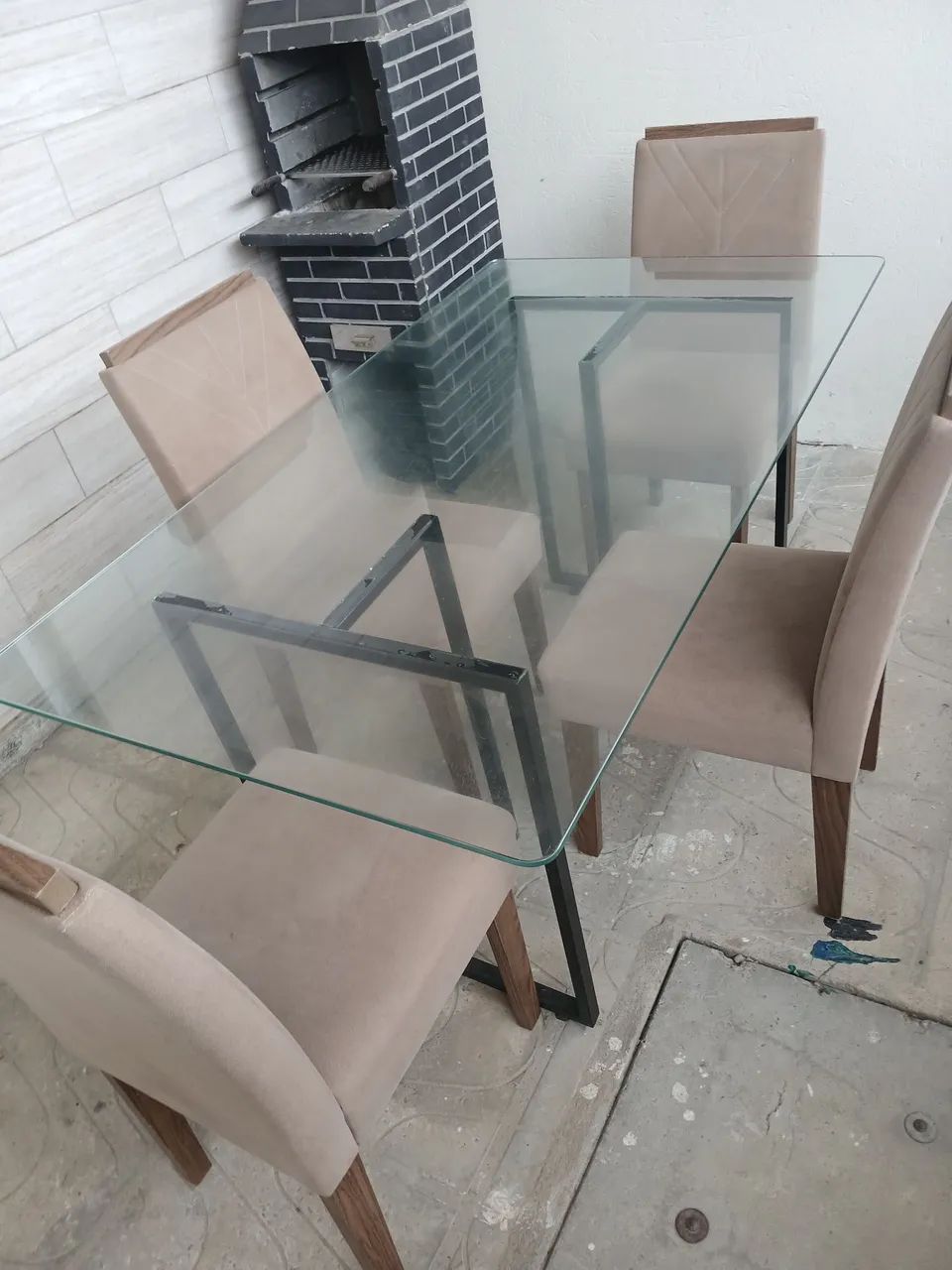 Mesa de vidro + 4 cadeiras - Foto 2