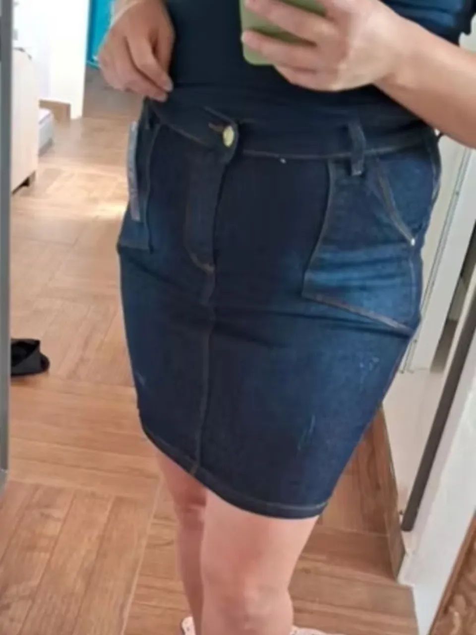 Saia jeans com Lycra 