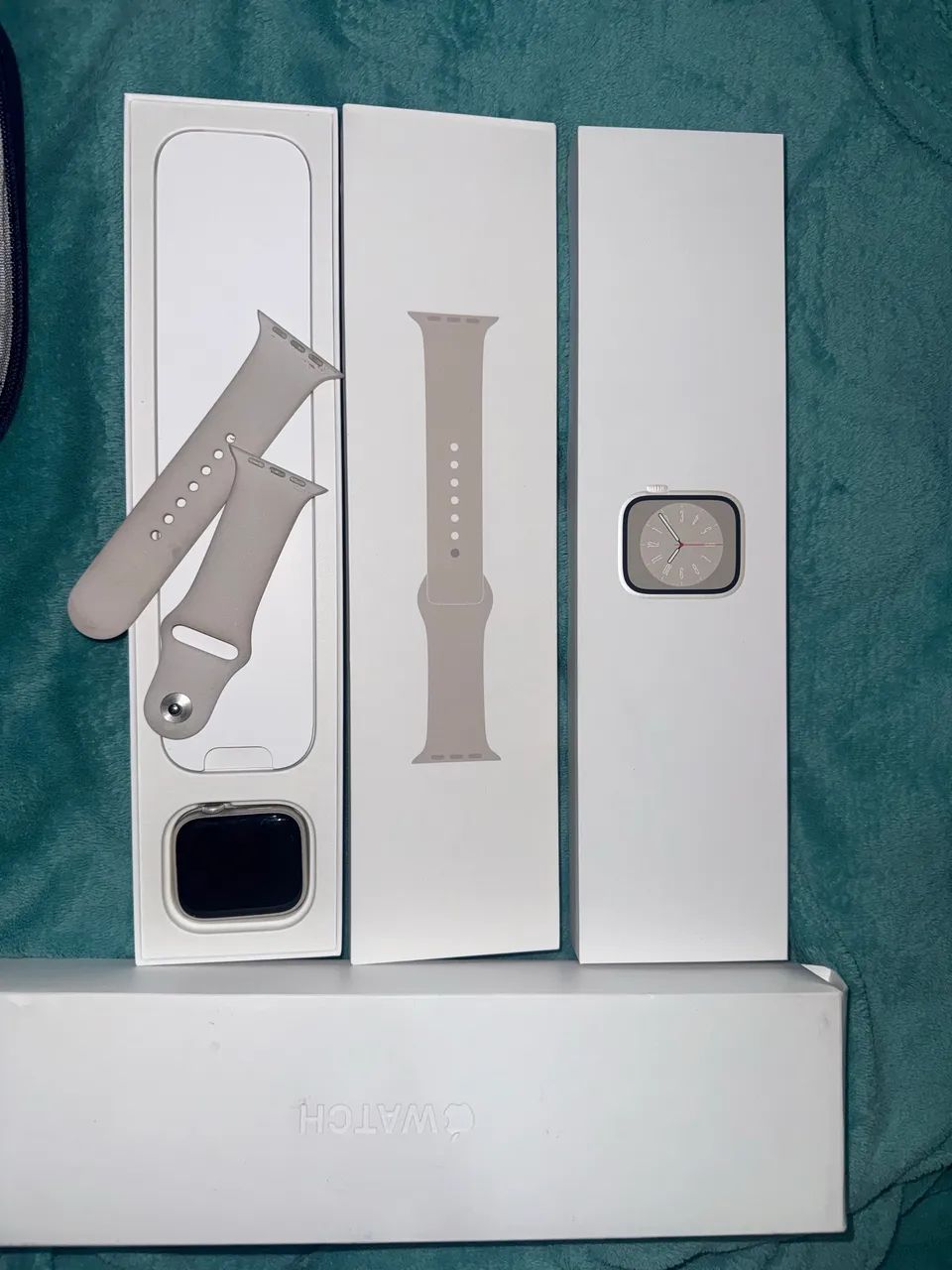 Apple Watch Series 8 45mm GPS Starlight + várias pulseiras + caixa - Foto 3