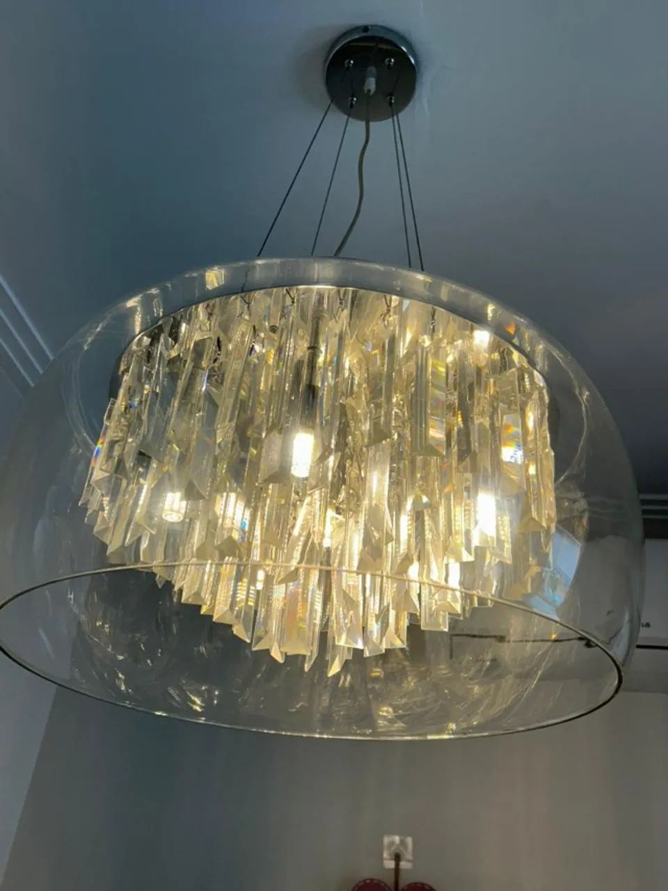 Lustre Cúpula transparente Cristal em Led - Foto 2