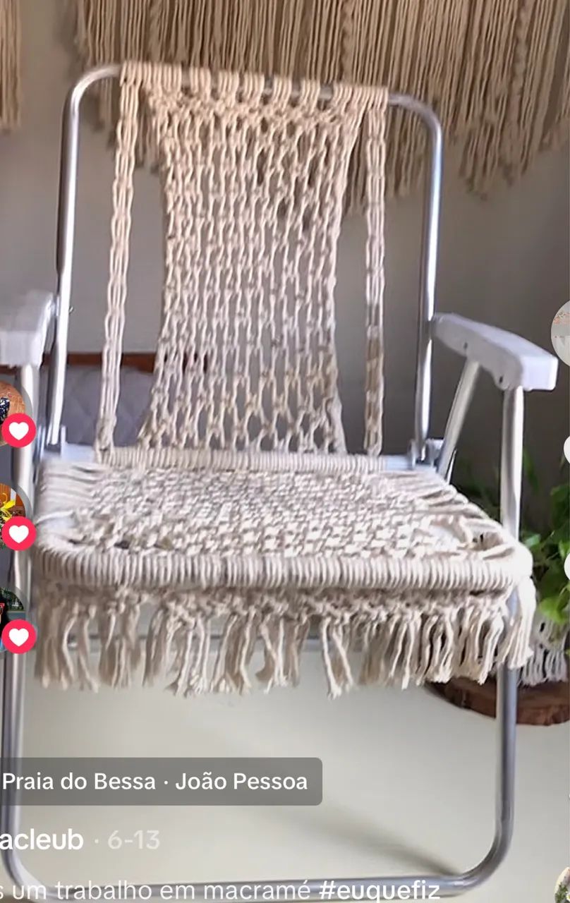 Cadeira de praia em macramé  - Foto 4