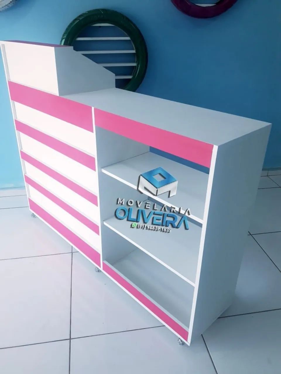 Balcão caixa com vitrine frontal fabricamos diversos modelos e valores movelaria Oliveira 